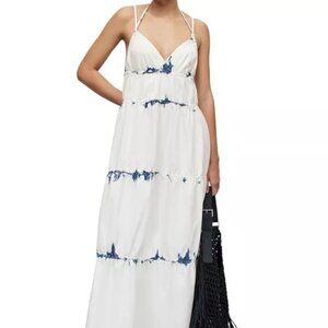 All Saints Sulli Bleach Washed Denim Maxi Dress